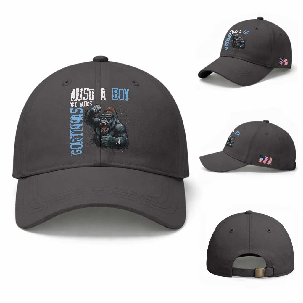 Just A Boy Who Loves Gorillas Baseball Cap Gorilla Lover Gift