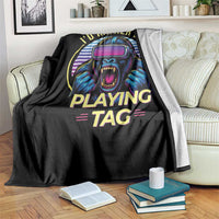 VR Gamer Gorilla Throw Blanket I’d Rather Be Playing Tag Gift - Wonder Print Shop