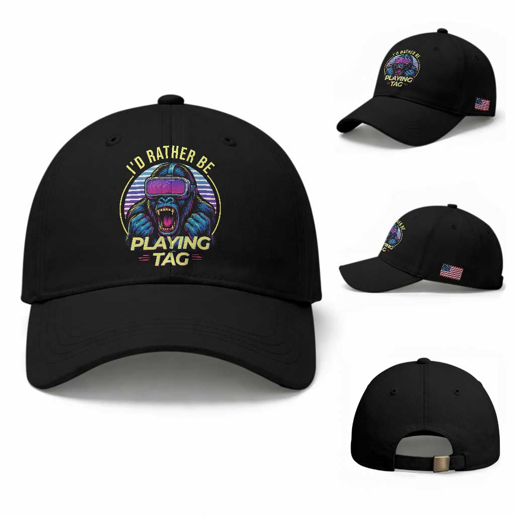 VR Gamer Gorilla Baseball Cap I’d Rather Be Playing Tag Gift