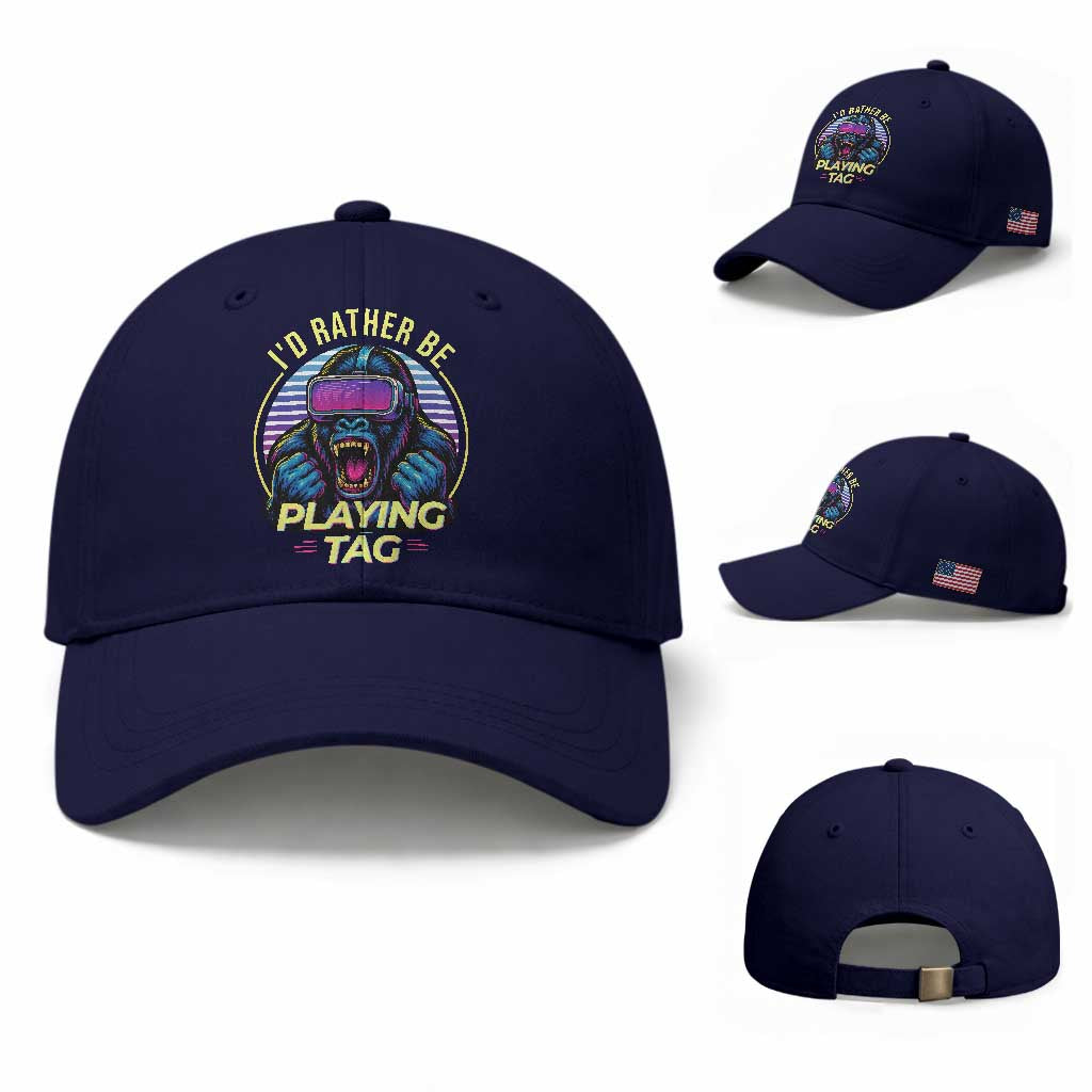 VR Gamer Gorilla Baseball Cap I’d Rather Be Playing Tag Gift