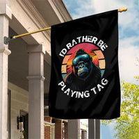 Funny Gorilla Lover Garden Flag I’d Rather Be Playing Tag VR Game - Wonder Print Shop