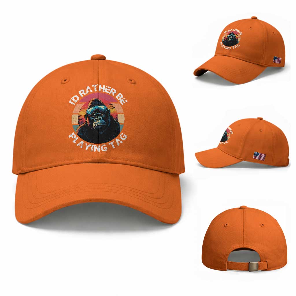 Funny Gorilla Lover Baseball Cap I’d Rather Be Playing Tag VR Game