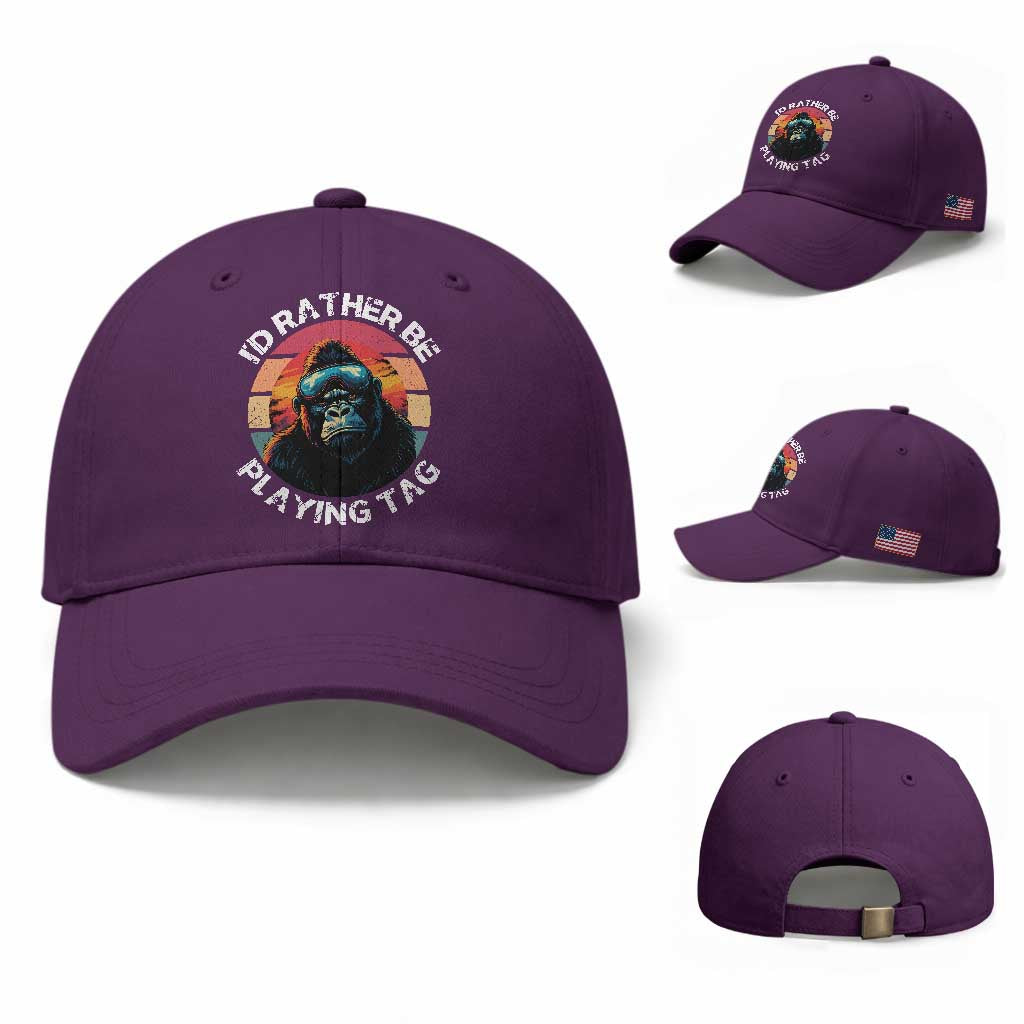 Funny Gorilla Lover Baseball Cap I’d Rather Be Playing Tag VR Game