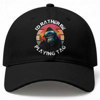 Funny Gorilla Lover Baseball Cap I’d Rather Be Playing Tag VR Game