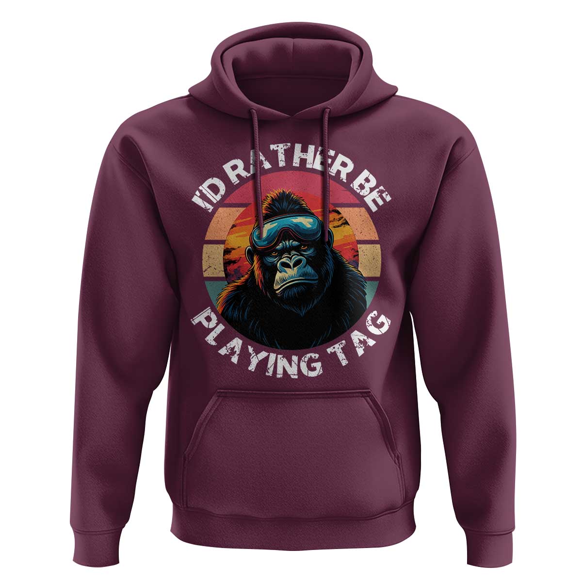 Funny Gorilla Lover Hoodie I’d Rather Be Playing Tag VR Game - Wonder Print Shop
