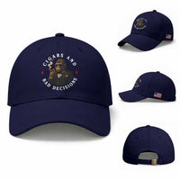 Cigars And Bad Decisions Baseball Cap Funny Gorilla Gift