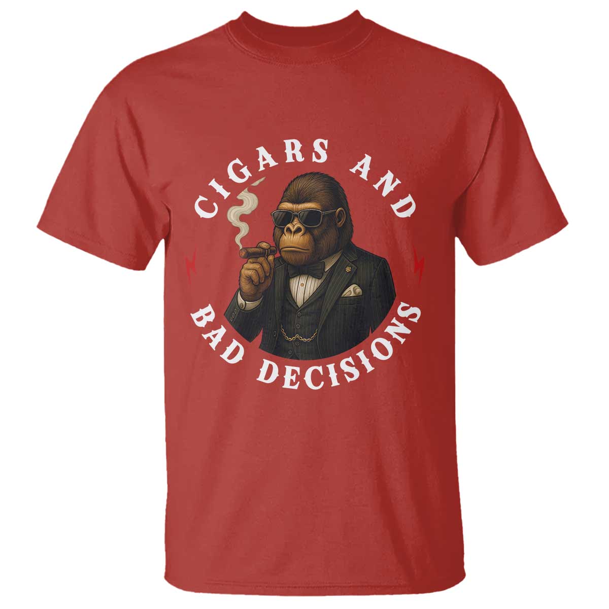 Cigars And Bad Decisions T Shirt Funny Gorilla Gift - Wonder Print Shop