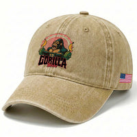 Fitness Lover Gift Washed Cotton Baseball Cap Gorilla Mode