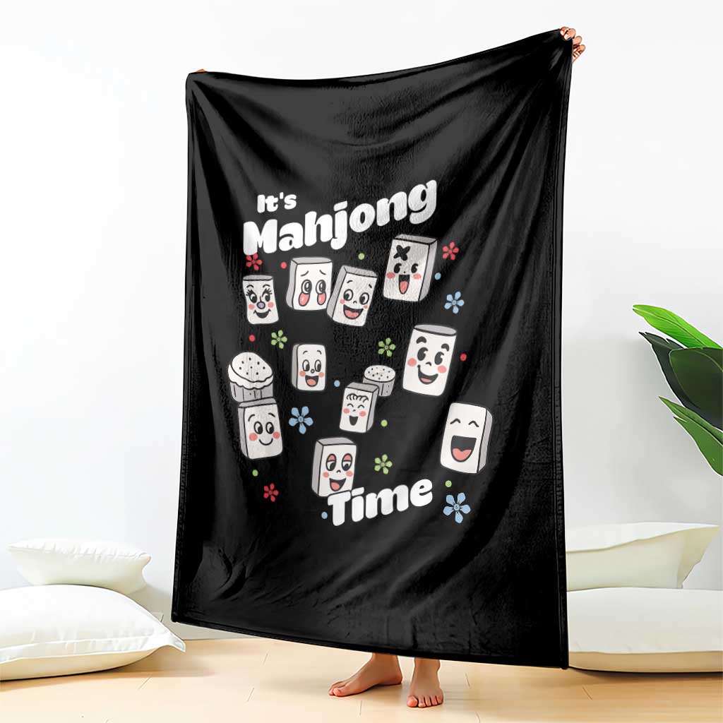 It Is Mahjong Time Throw Blanket Mahjong Lover Gift - Wonder Print Shop