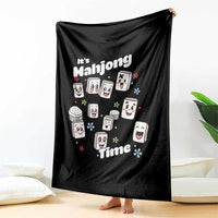 It Is Mahjong Time Throw Blanket Mahjong Lover Gift - Wonder Print Shop