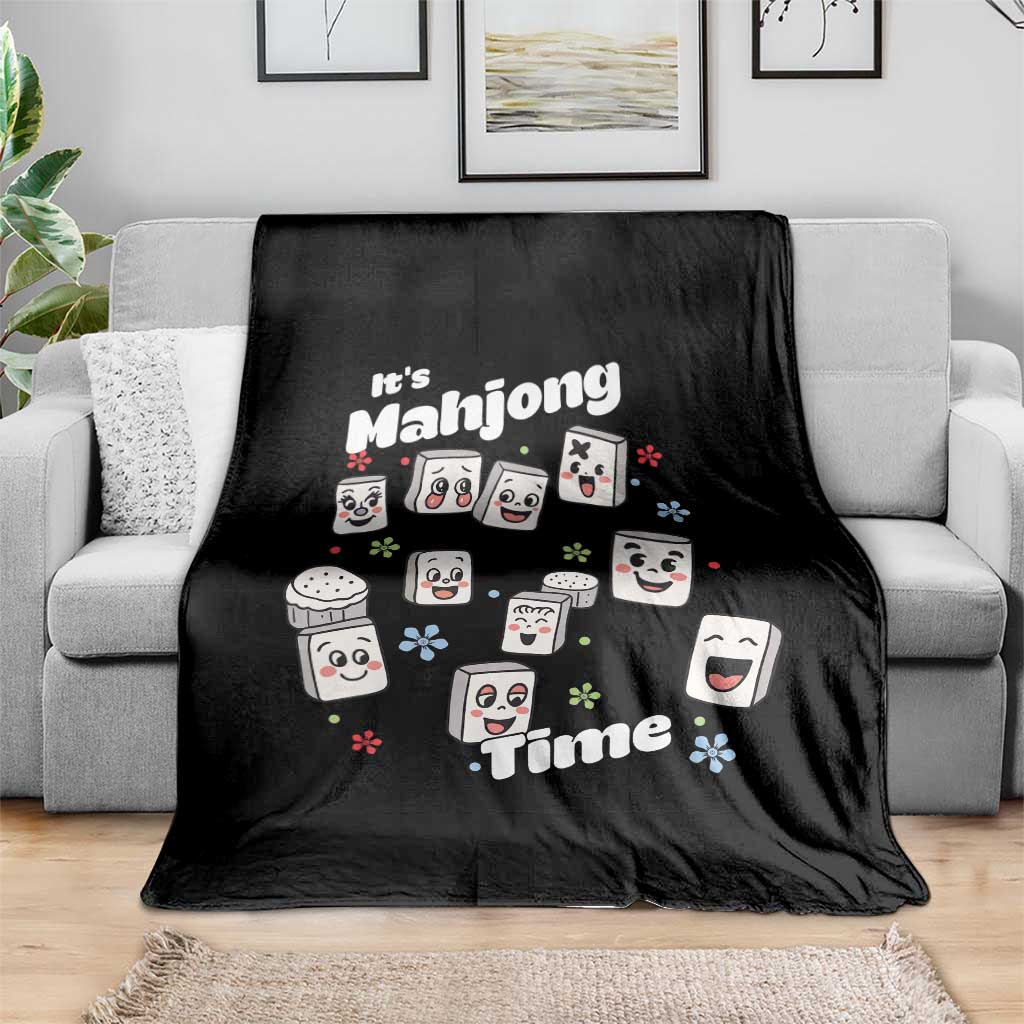 It Is Mahjong Time Throw Blanket Mahjong Lover Gift - Wonder Print Shop