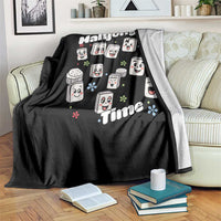 It Is Mahjong Time Throw Blanket Mahjong Lover Gift - Wonder Print Shop