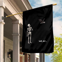 Funny Well Shit Skeleton Garden Flag Bat Carrying Bones Halloween Gift