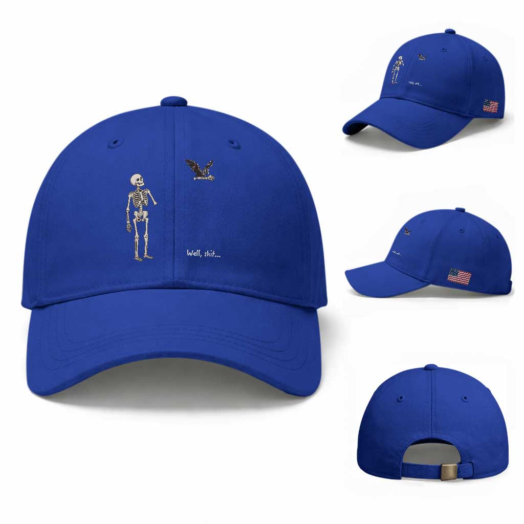 Funny Well Shit Skeleton Baseball Cap Bat Carrying Bones Halloween Gift