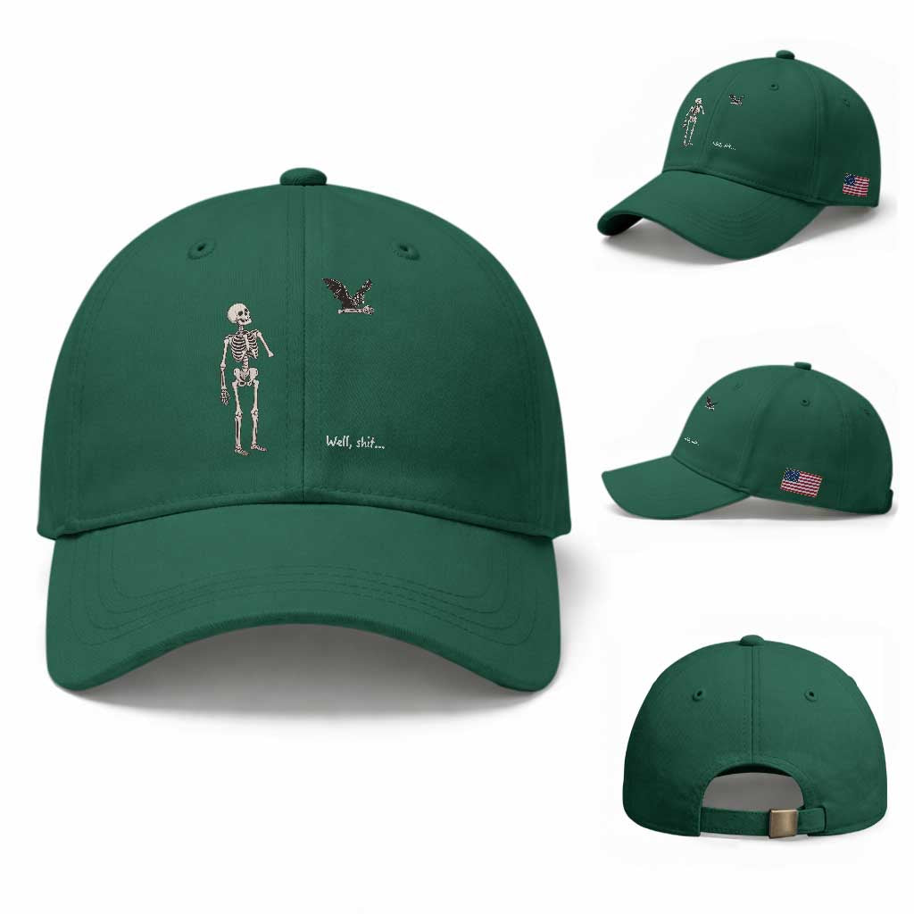 Funny Well Shit Skeleton Baseball Cap Bat Carrying Bones Halloween Gift