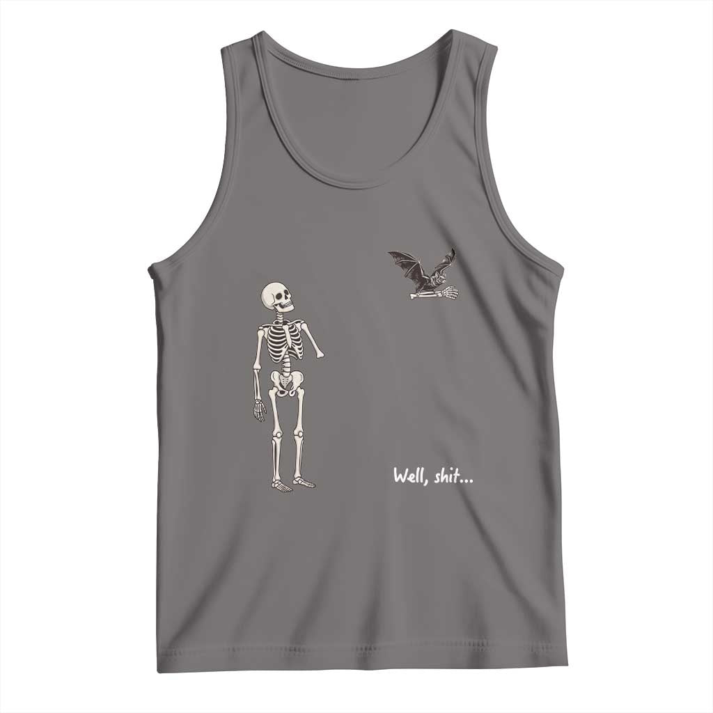 Funny Well Shit Skeleton Tank Top Bat Carrying Bones Halloween Gift