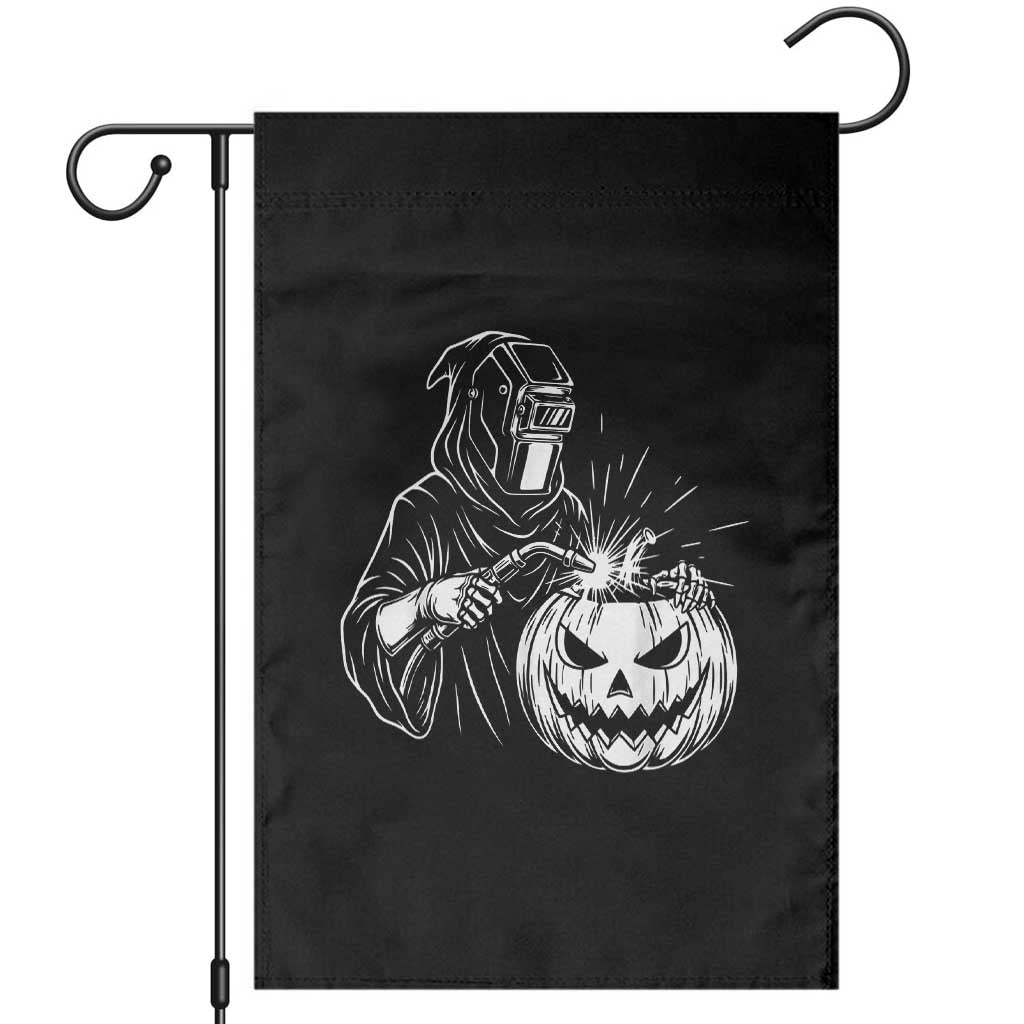 Funny Welder Halloween Grim Reaper Garden Flag Spooky Tradesman Welding