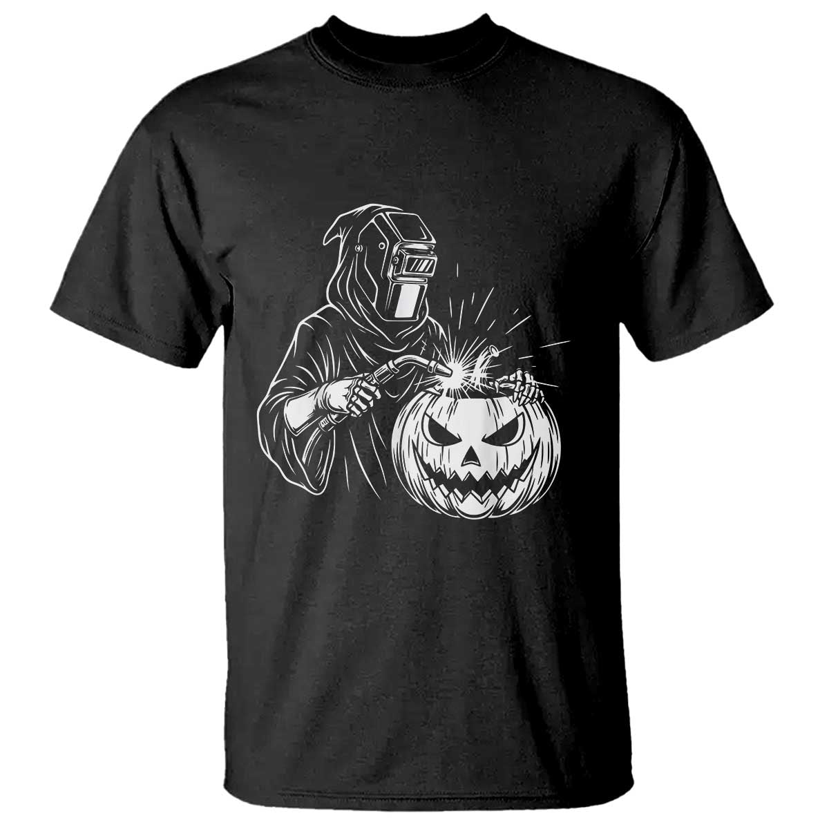 Funny Welder Halloween Grim Reaper T Shirt Spooky Tradesman Welding