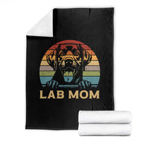 Lab Mom Throw Blanket Retro Sunset Dog Mom Gift - Wonder Print Shop