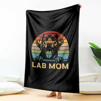 Lab Mom Throw Blanket Retro Sunset Dog Mom Gift - Wonder Print Shop