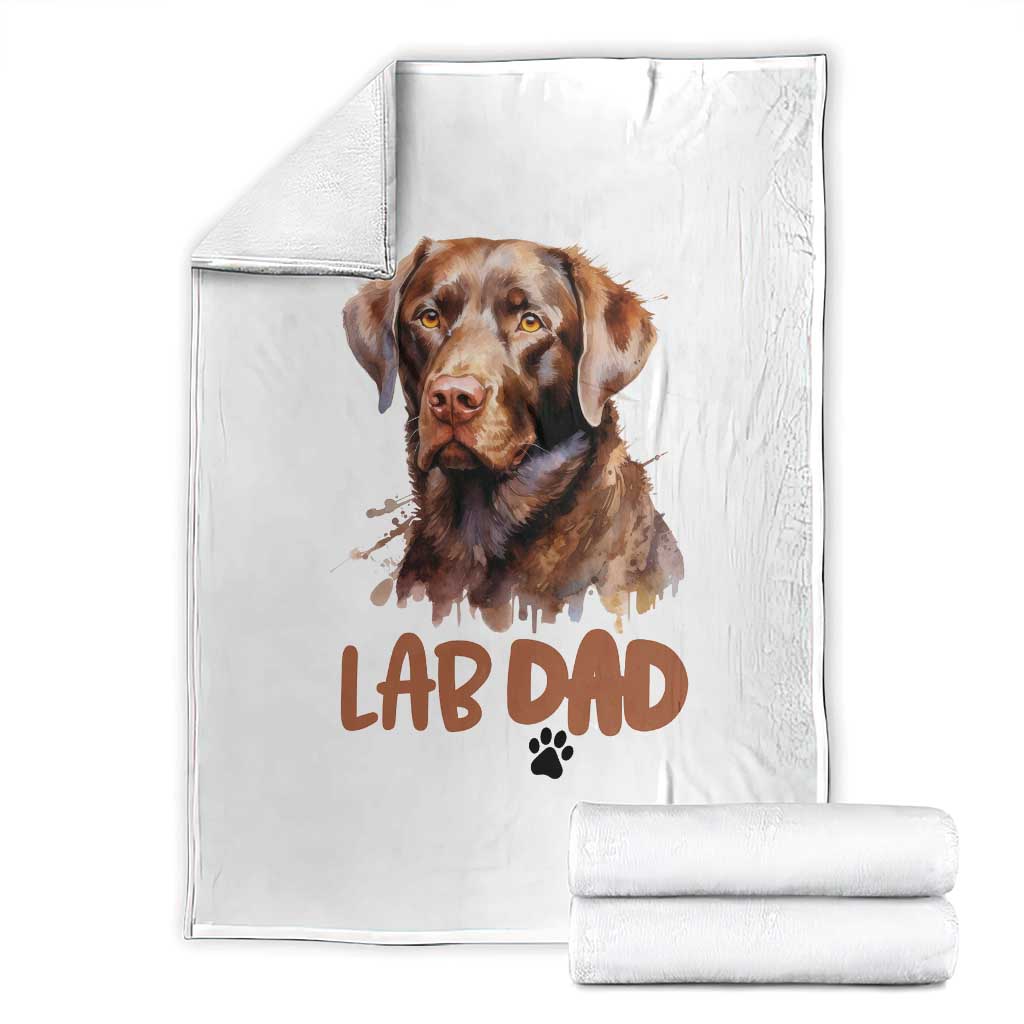 Chocolate Labrador Retriever Dad Throw Blanket Dog Lover Gift - Wonder Print Shop