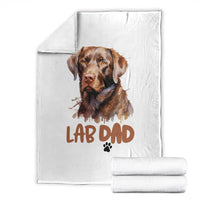 Chocolate Labrador Retriever Dad Throw Blanket Dog Lover Gift - Wonder Print Shop