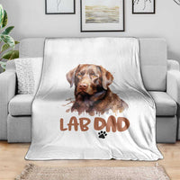 Chocolate Labrador Retriever Dad Throw Blanket Dog Lover Gift - Wonder Print Shop