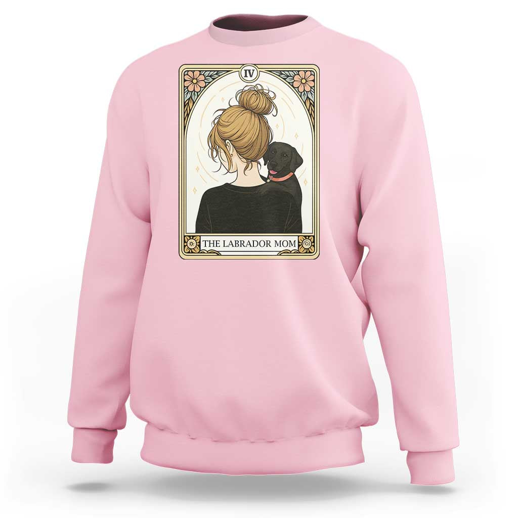 Black Labrador Mom Sweatshirt Funny Tarot Card Dog Lover Gift - Wonder Print Shop