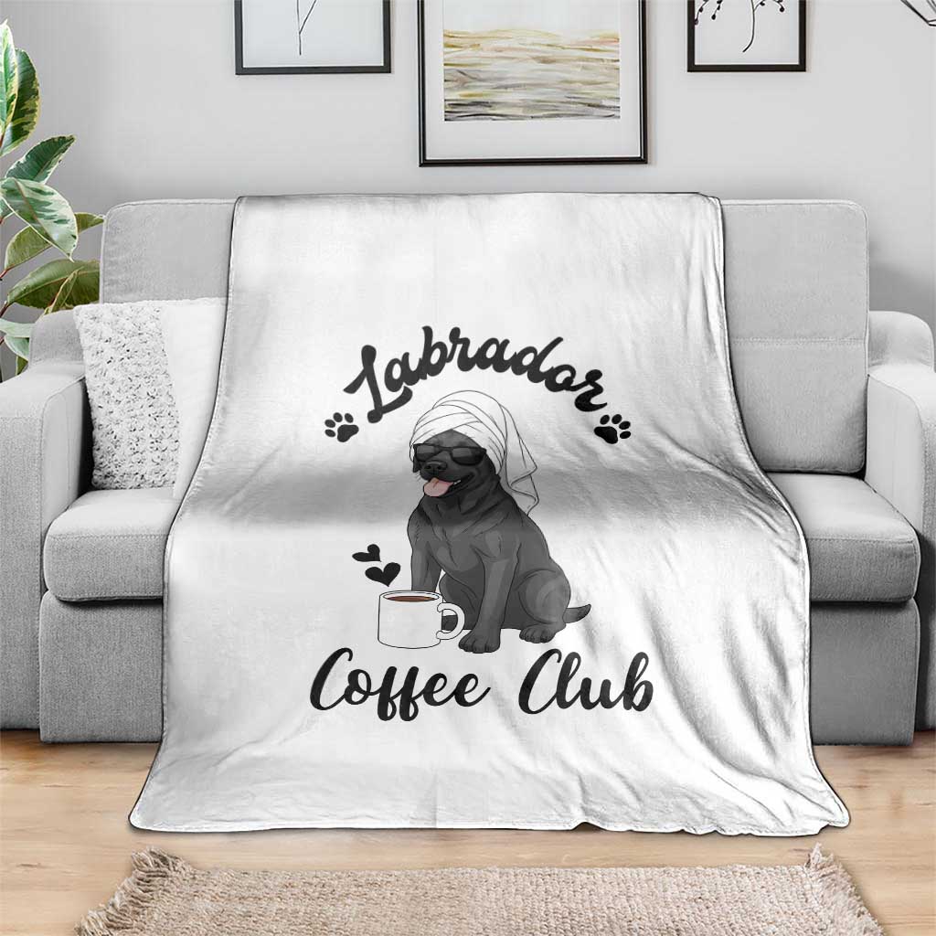 Labrador Coffee Club Throw Blanket Funny Dog Lover Gift - Wonder Print Shop