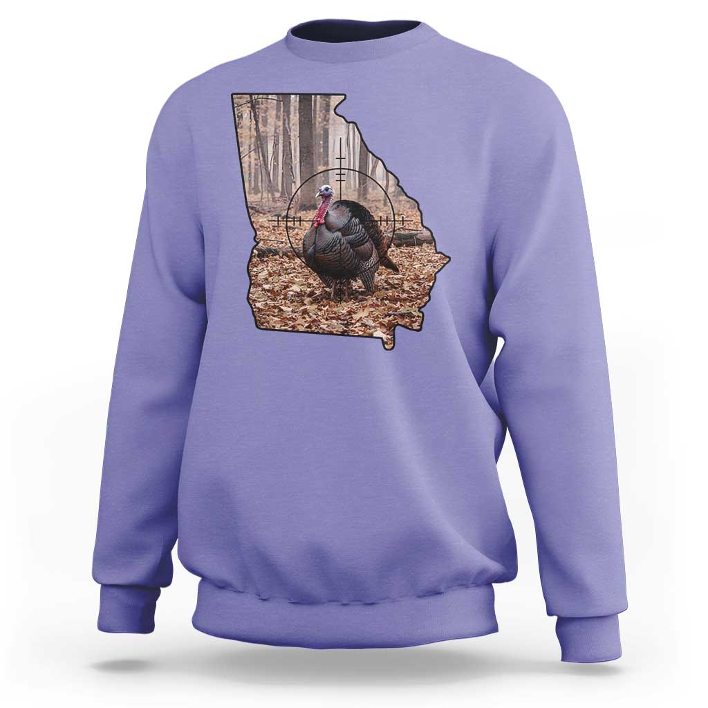 Georgia Turkey Hunting Sweatshirt Camo American Flag Hunter Gift - Wonder Print Shop