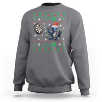 Funny Dragon Throwing Dart Sweatshirt Ugly Christmas Dart Player Gift - Wonder Print Shop