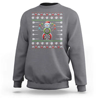 Funny Snowman Dartboard Sweatshirt Dartist Ugly Christmas Gift - Wonder Print Shop