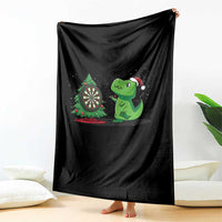 Christmas Dinosaur Dart Player Throw Blanket Funny Dino Lover - Wonder Print Shop