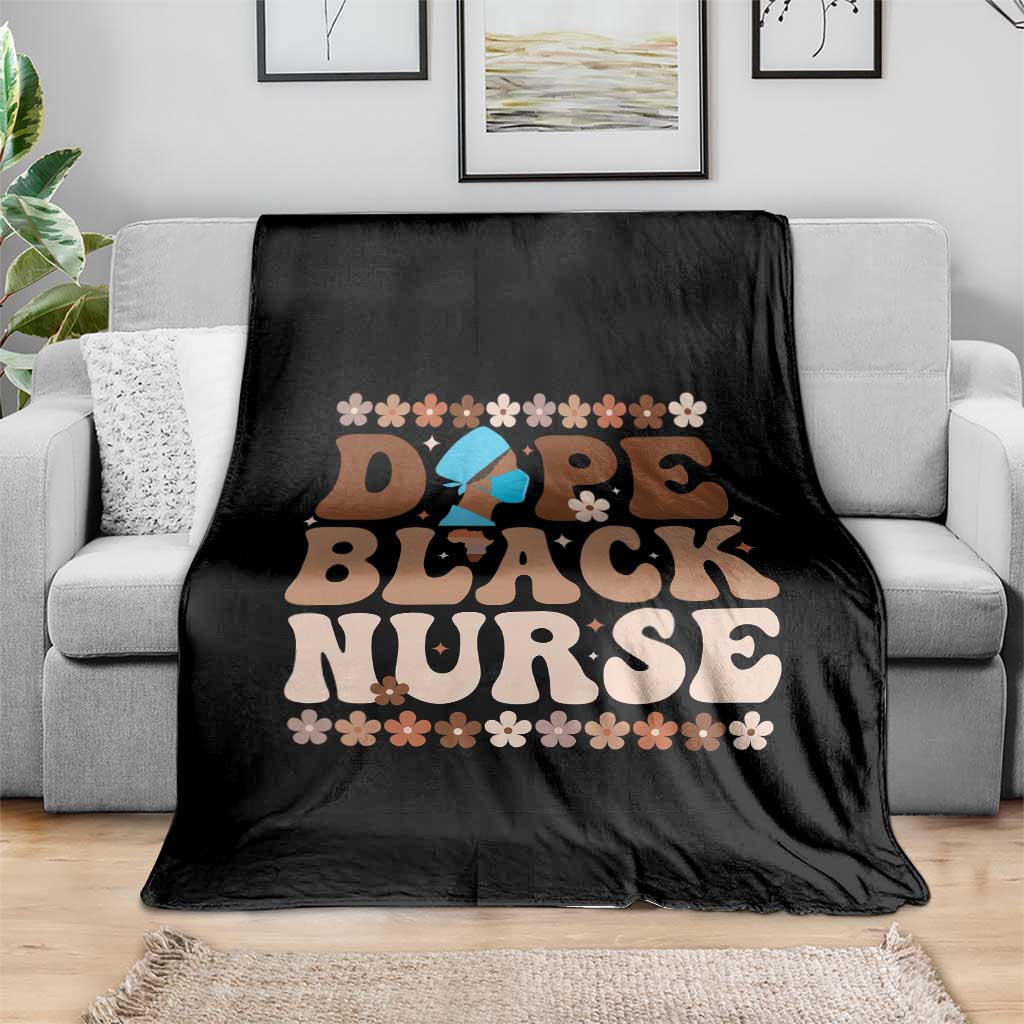 Dope Black Nurse Throw Blanket African American Black Nurse Gift - Wonder Print Shop