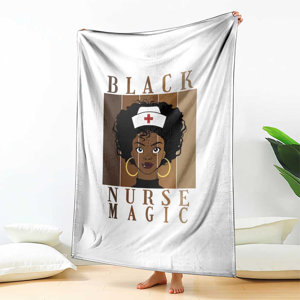 Black Nurse Magic Throw Blanket Black History Month Nurse Gift - Wonder Print Shop