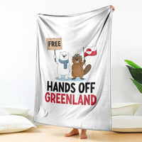 Funny Polar Bear Political Protest Throw Blanket Hands Off Greenland