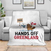 Funny Polar Bear Political Protest Throw Blanket Hands Off Greenland
