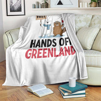 Funny Polar Bear Political Protest Throw Blanket Hands Off Greenland
