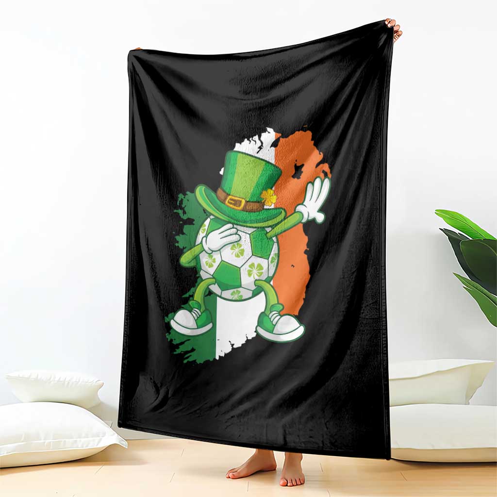 Funny Dabbing Soccer Ball Throw Blanket St Patricks Day