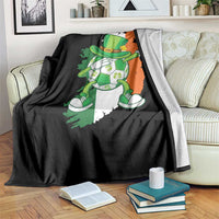 Funny Dabbing Soccer Ball Throw Blanket St Patricks Day