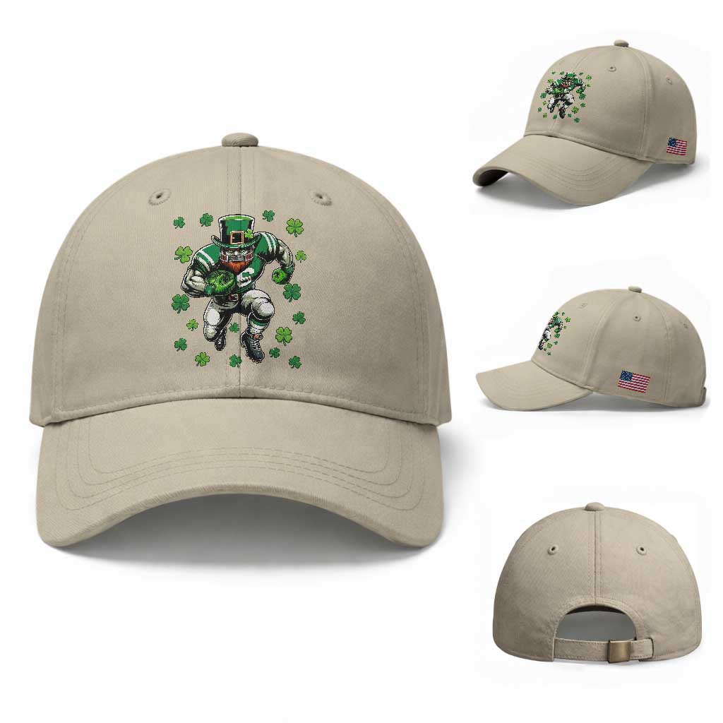 Leprechaun Football Dabbing Pose Baseball Cap Lucky Irish Gift