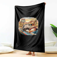 Route Highway 66 Cat Throw Blanket Americana Road Trip