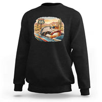 Route Highway 66 Cat Sweatshirt Americana Road Trip