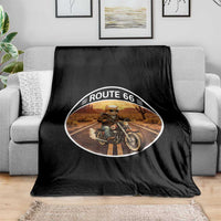 Route Highway 66 Motorcycle Cat Throw Blanket Road Trip Adventure