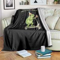 Off To Start Chapter 30 Throw Blanket Funny Frog Scooter 30th Birthday Gift