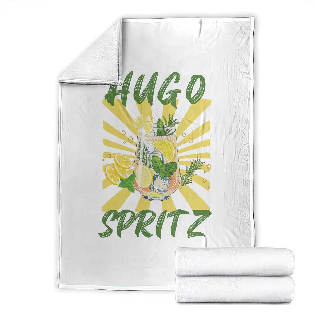 Hugo Spritz Throw Blanket Funny Tropical Cocktail Vacation