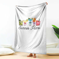 Funny Summer Plans Throw Blanket Refreshing Tropical Cocktail Lover Gift