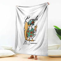Bruh Its Summer Throw Blanket Funny Hawaiian Goose Surfer Graphic