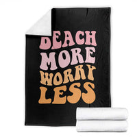 Beach More Worry Less Throw Blanket Boho Summer Vacation