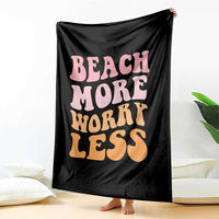 Beach More Worry Less Throw Blanket Boho Summer Vacation